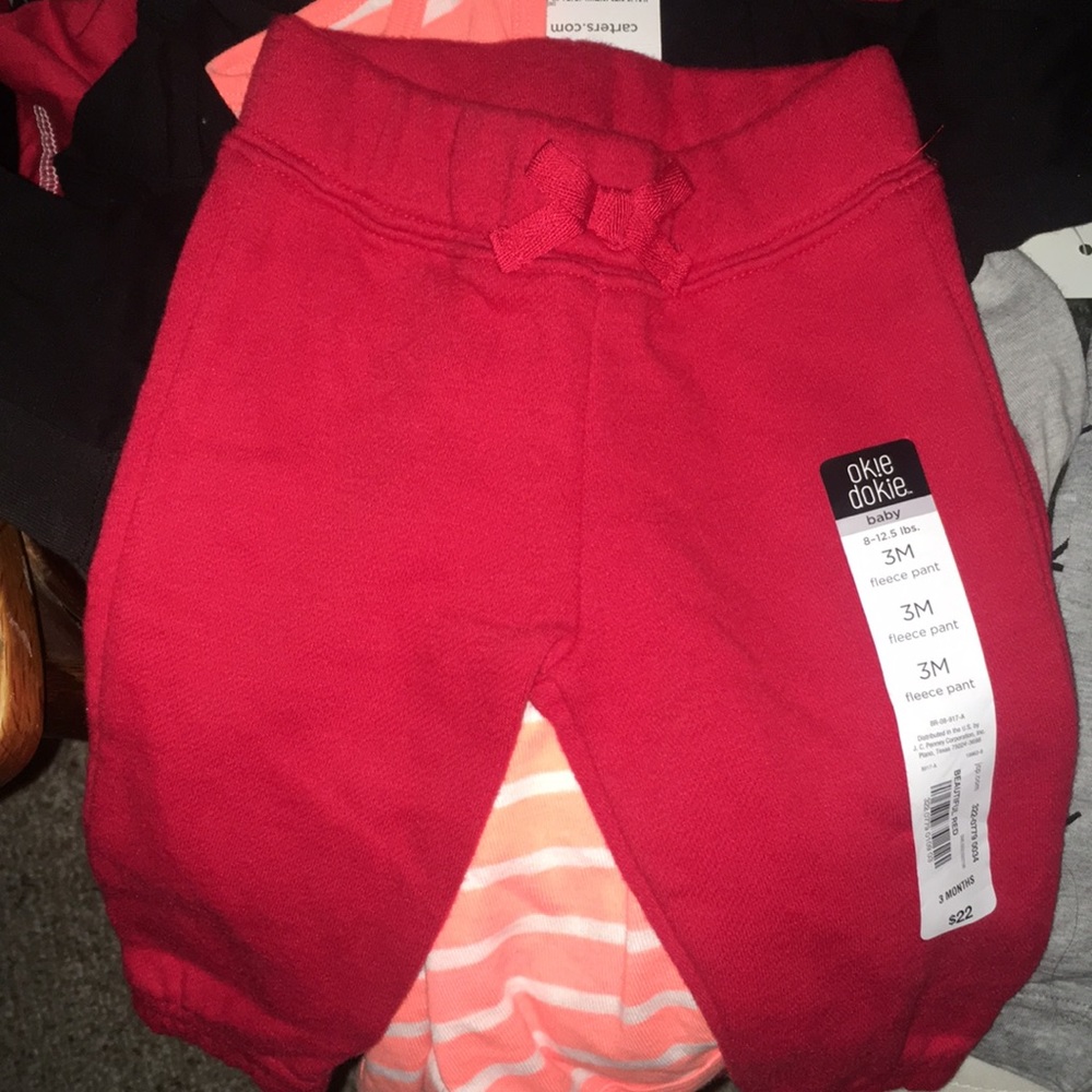 Okie Dokie 3 months pants red sweatpants